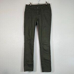 PrAna Skinny Jeans Pants Women Size 2 Green Pockets Casual Cotton Stretch
